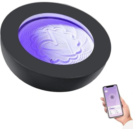 BEESOM Table Sable Zen Méditation,Boule Sable à Effet Cinétique,Images Artistiques 3D Animées Et Contrôle par Application,LED 7 Couleurs,pour Méditation Et La Relaxation,Apaisement Sensoriel,Robuste
