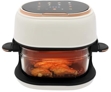 Friggitrice ad aria calda da 4 l, compatta con touch screen LED, friggitrice per cucinare a basso contenuto di grassi. Intervallo di regolazione della temperatura: 60 – 190 °C | Mini Airfryer – 1350 W