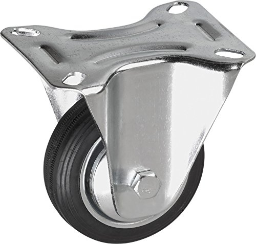 Metafranc 800630 Ruedas diámetro, 104 x 80 mm, Goma Maciza, rodamiento de Rodillos, Cromo, Ø 100 mm