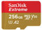 SanDisk Extreme 256 GB microSDXC Memory Card + SD Adapter with A2 App Performance + Rescue Pro Deluxe, Up to 160 MB/s, Class 10, UHS-I, U3, V30, Red/Gold