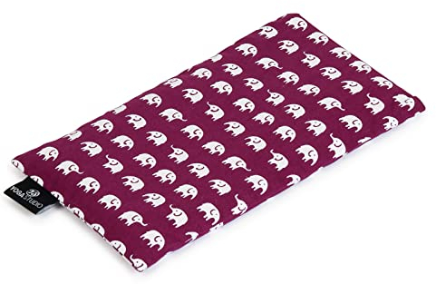 Yoga Studio organisches Augenkissen, 23 x 12/13 cm, Bio-Lavendel- und Leinsamenduft, Yogakissen für müde Augen und Kopfschmerzen, Violetter Elefant, 23cm x 12/13cm, weight, 200g