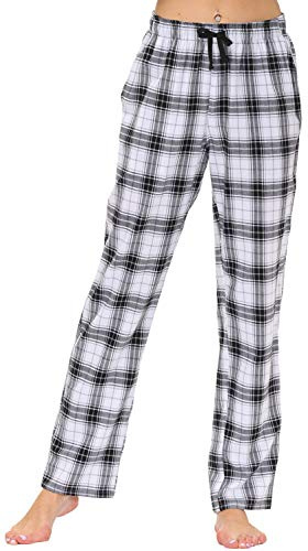 AIRIKE Dampyjamasbyxor varm lång bomull mjuka pyjamasbyxor rutig vinter nattkläder fritidsbyxor