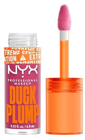 NYX Professional Makeup Lipgloss mit Schmollmund-Effekt, Glossy Finish & intensive Farbe, Extremes Volumen & Fülle dank Ingweröl, Vegane Formel, Duck Plump Lip Lacquer, Pick me Pin