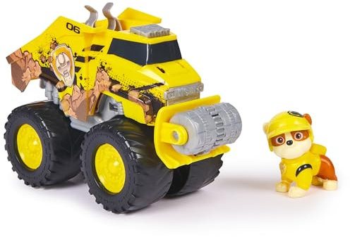 Paw Patrol: Rescue Wheels, Rubble Bulldozer, leksaksfordon med transformation och samlarfigur, leksaker för pojkar och flickor, 3+ år