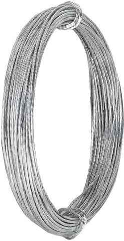 DAJISI 10M Stahlseil, Draht 0.7mm/0.03 Zoll Drahtseil Basteldraht Dünn Bilder Aufhängen Schnur für Bilderrahmen Zum Aufhängen Von Fotokunstwerken Bildern und Dekorationen