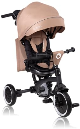 LIONELO Tris Plus Bicicleta de Paseo Triciclo Multifunción de 9 Meses a 25 kg, Carrito Bebé, Ruedas Grandes PU Asiento Giratorio 360° Respaldo Ajustable Montaje sin Herramientas