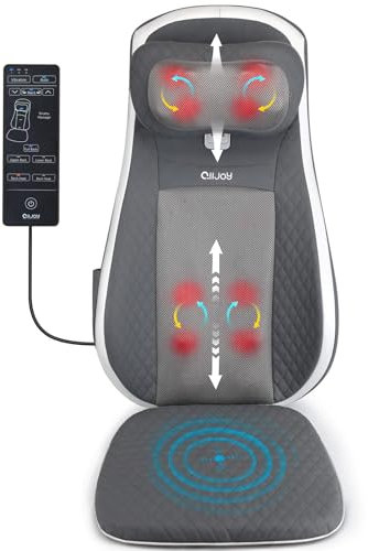 ALLJOY Shiatsu Massagesitzauflage für Nacken Schultern Rücken, Elektrischer Massagegerät mit Wärme Kneten Vibration, Valentinstag Geschenke für Frauen Männer