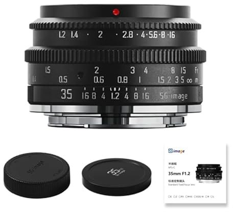 SGimage 35 mm F1.2 Objetivo APS-C MF con gran apertura para cámaras E-Mount, peso ligero de 200 g, ideal para retratos y fotografía nocturna