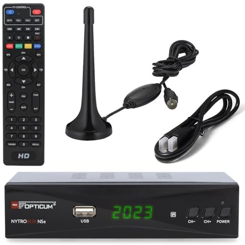 netshop 25 Comag SL30 DVB-T2 Receiver + aktive Zimmerantenne + HDMI Kabel, HDTV für frei Empfangbare DVB-T2 Sender mit USB TV Aufnahme (PVR Ready)
