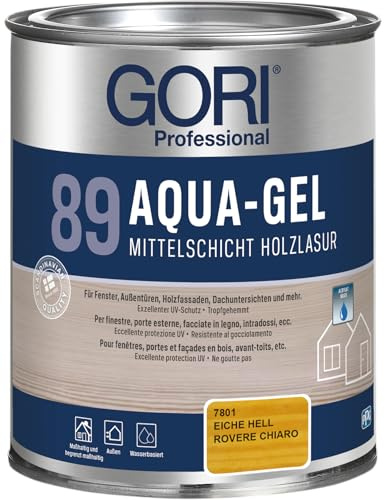2,5L GORI 89 AQUA-GEL Holzlasur – Die wasserbasierte Weiterentwicklung zu GORI 88 (7801 Eiche Hell)