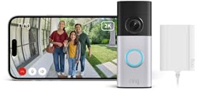 Ring Wired Video Doorbell Plus (newest gen) | with Plug-In Adaptor | DIY Video Doorbell Camera | Retinal 2K | Wide Field of View | Radar Detection | 30-day free trial of Ring Subscription Plan