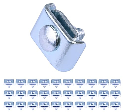 Xadnitu Lot de 30 rondelles d'épissure en métal, clips de connexion muraux renforcés pour plateau de câbles en maille, rack de gestion de fils ou panier, panneau de grille