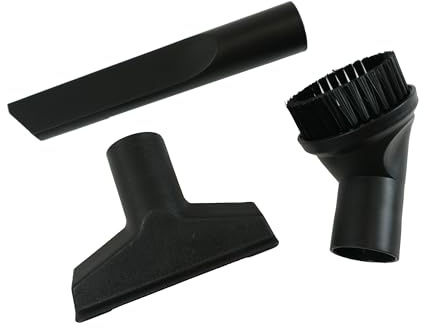 Distri+ - Set di 3 accessori universali per aspirapolvere ø 36 mm - bocchetta a lancia lunga piatta + spazzola rotonda + bocchetta triangolare compatibile con Nilfisk, Karcher, Bosch, Miele, Rowenta