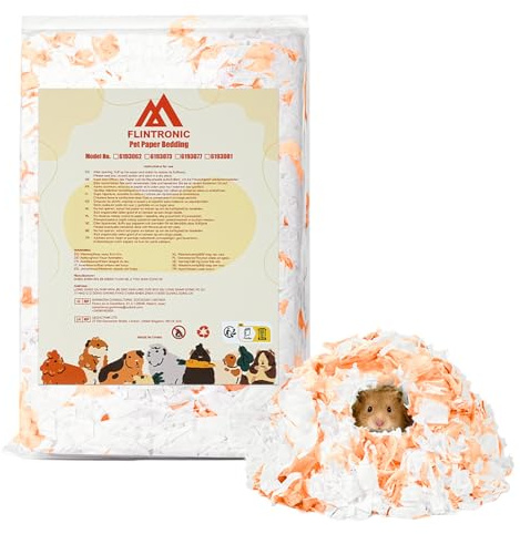 Flintronic Litière pour Petits Animaux, 15L Litière pour Rongeurs, Faible Poussière & Peu Allergisante, Absorbante, Contrôle des Odeurs Jusqu'à 14 Jours,Litières pour Hamsters,Cobaye,Lapin,Totoro,440g