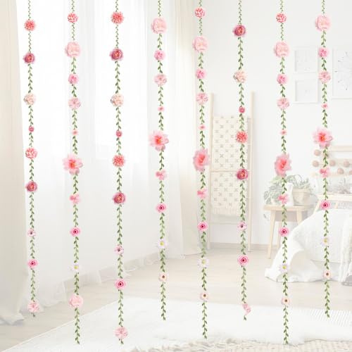 Cosblisvia 6 Piezas Guirnalda de Flores de 200 cm Flores Decorativas y decoración Floral para Parejas, Novias y organizadores para Arco de Boda, Fiesta de Compromiso y Fondo de Pared de Dormitorio