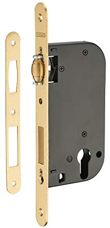 THIRARD - Boitier de serrure encastrable à rouleau à cylindre pour porte d'entrée, axe 50mm, bouts ronds, inox