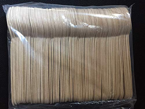 1000 Wooden Spoons (100 PCs x10 Packs) Biodegradable/Compostable (158mm x 33mm x 8mm)