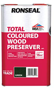 Ronseal RSLTTWPGR5L Trade Total Wood Preserver Green 5 Litre