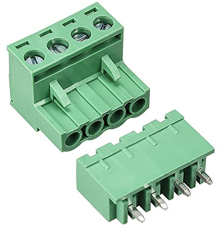 sourcing map 4 Pin 5.08mm Pitch Male Female PCB Screw Terminal Block 10 Sets