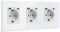 BSEED USB Steckdose Tripel Weiß - Schuko mit USB Anschluss (Max. 2.1A) Typ C Port Unterputz Glas Schutzkontakt-Steckdose - Ladegerät für Handys, Laptops etc
