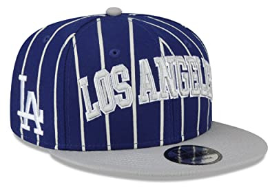 New Era 9Fifty Dodgers Stripes KepsEra Herrar - flat brim hatt basebollkeps MLB cap med skärm Vinter höst-vinter - One Size blå