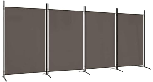 vidaXL 4-Panel Room Divider Anthracite - Versatile Fabric Screen for Privacy and Sunlight Blocking - Foldable and Easy-to-Store Partition