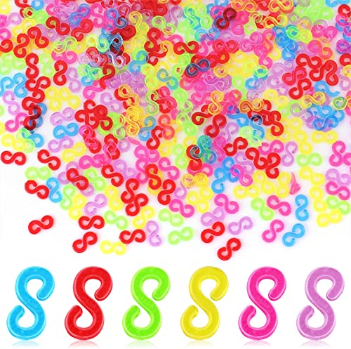 Teaaha 500 Stück S Clips Loom Bänder Verschlüsse Clips Loom Bänder Zubehör Plastik Gummibänder Für Armbänder Schmuck Loom Bands Häkelnadeln Verschluss Werkzeug Bunt Set