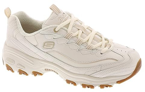 Skechers Women's D Lites Good Neutral Off White Low Top Sneaker Shoes 7