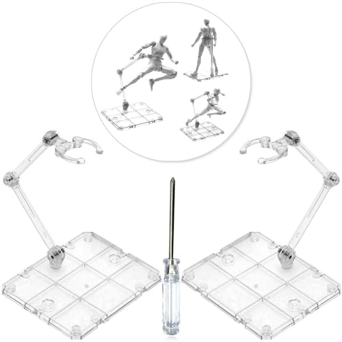 XISTEST Lot de 2 supports de figurines d'action compatibles avec HG RG SD SHF Gundam 1/144 (transparent)