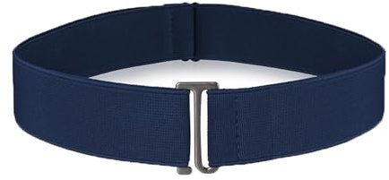 Lookka Women Invisible Belts,Adjustable Elastic Belt Invisible Women Stretch Belt,No Show Waist Belt with Flat Buckle,for Jeans Trousers Dresses.(Navy blue