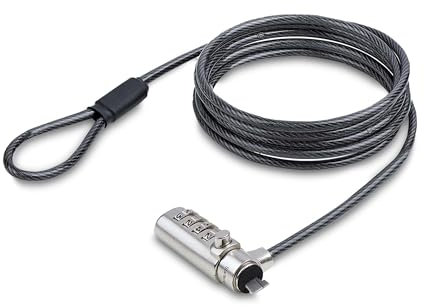 StarTech.com Slim Lock K-Slot Compatible, 6.6ft (2m) Combination Locking Cable, Desk Anti-Theft Security For Laptop/Notebook