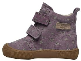 Naturino Barfußstiefel aus bedrucktem Veloursleder, Violett 24