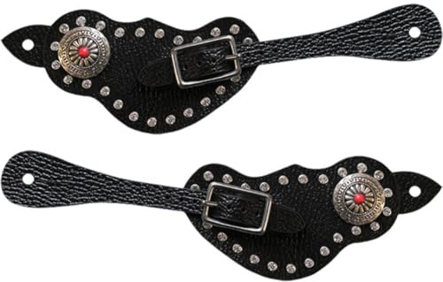 Vobumix Cinghie per speroni Western da 2 Pezzi con Cinturini per Stivali Regolabili con Fibbia Equipaggiamento Protettivo per Equitazione per Donne Uomini equestre