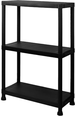 DMD Collective – 3-Tier Shelving Unit, Heavy Duty Storage Rack – 20kg Max Capacity Per Shelves, Racking Shelving Unit Warehouse, Garage, Shed, and Workshop