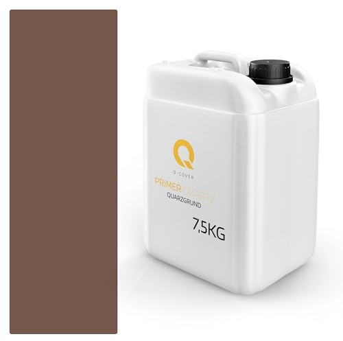 Q-COVER Quarzgrund per intonaco al mosaico 7,5 kg Marrone scuro M83 | primer acrilico interno & esterno | fondo aggrappante per pareti e soffitti ca. 0,3-0,4 kg/m²