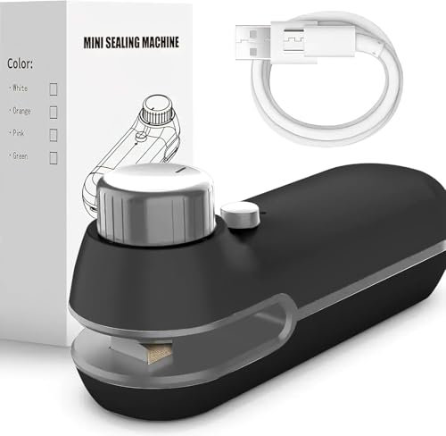 HENGBIRD Mini Folienschweißgerät, Mini heißsiegelgerät USB wiederaufladbar Tütenverschweißer Hand-Folienschweißgerät Tüten Schneiden und Verschließen Heißsiegelmaschine Handlicher Tüten Verschweißer