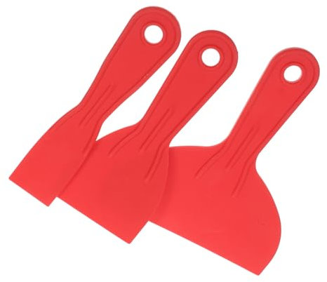 DIYEAH 3 Pièces Lame à Coudre Spatule De Peinture Grattoir à Mastic Spatule à Plâtre Grattoir à Reboucher Grattoir à Spatule En Plastique Décapant De Papier Peint Rouge Pvc