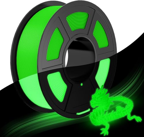 JAYO Glow in the Dark PLA 1,75 mm filament – PLA glödande i mörkret, 1,1 kg (100 g mer), mycket hög ljusstyrka, tolerans ±0,02 mm, grön för skyltar och dekorationer