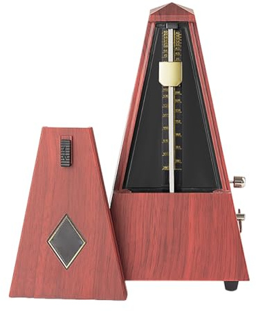 Fabater Mekaniska metronomer för piano, gitarr, trumma, fiol och andra musikinstrument, med högt ljud och exakt taktslag, flera taktslagslägen för nybörjare (Redwood-korn)