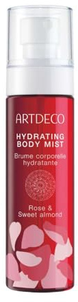 ARTDECO Hydrating Body Mist Rose & Sweet Almond – delikat doftande kroppsspray med rosenvatten och mandelolja, uppfriskande och vårdande – 1 x 100 ml