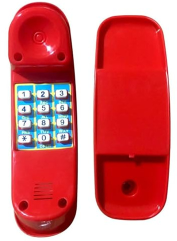 Xoeryoy Leksakstelefon med sifferknapp, realistisk, lätt barntelefon av plast, 8 x 3 x 2 rollspel för barn för interaktivt lärande från 3 år, röd