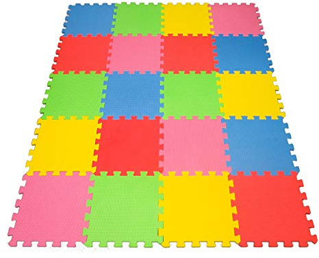Angels 20 XLarge Foam Mats Toy ideal Gift, Colorful Tiles Multi Use, Create & Build A Safe PLay Area Interlocking Puzzle eva Non-Toxic Floor for Children Toddler Infant Kids Baby Room & Yard Superyard