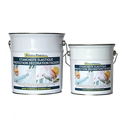 MATPRO - Peinture Étanche & Élastique pour Protection de Façade - pour Mortiers, Briques, Crépis, Fissurés ou Non, Avec ou Sans Relief - Blanc - 20Kg