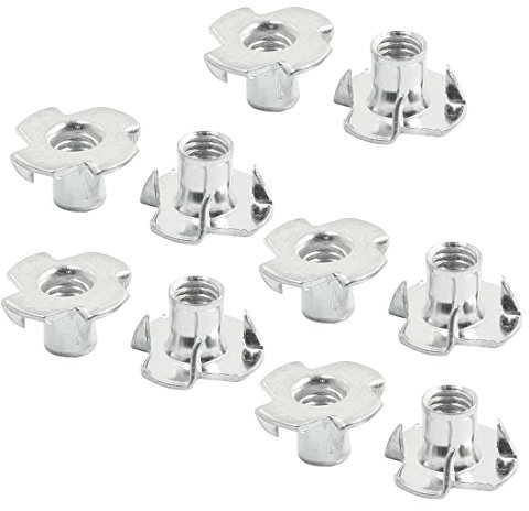 Aexit 10 pezzi TONO TONO ARGENTO Dado a 4 griffe per vite diametro 6mm ID: 462332