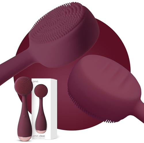 PMD Beauty Clean Facial Cleansing Brush – Waterproof Silicone Face Cleanser with Sonic Technology, Berry