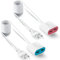 UCOMEN Steckdose mit USB 2 Ports, 2.4A USB mit Verlängerungskabel 1.5m, Blau und Rosa - 2er Pack