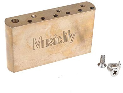 Musiclily Ultra 42mm Stile MIM Blocco Tremolo in Ottone 10,5mm String Spacing per Chitarra Elettrica Mexico Fender Strat e China Squier Classic Vibe/Speical