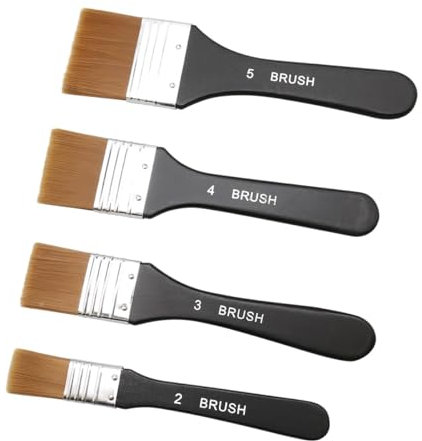 Tabanzhe 4pcs Large Flat Artist Brushes Set - Nylon Hair Oil Brushes for Watercolor, Gouache, and Oil Paintings,Versatile Paint Brushes for Beginners Professionals