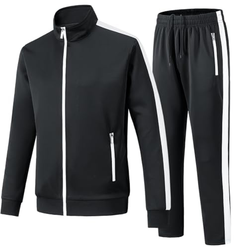 Feiairuike Men's Tracksuits 2 Piece Outfits Sweatsuits for Men Long Sleeve Track suits Athletic Full Zip Active Sports Sets
