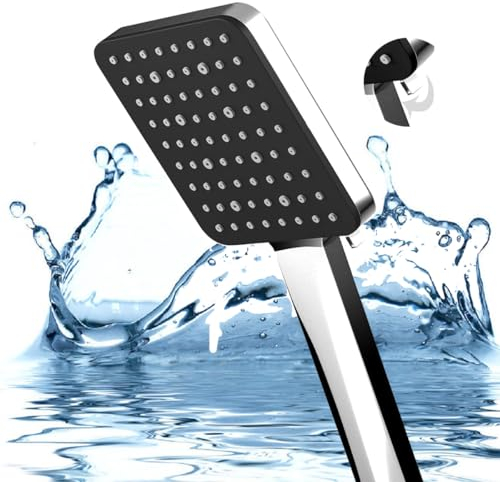 Duschkopf Regendusche, Handbrause Duschkopf Wassersparender Gross, Duschbrause mit Druckerhöhung für höher Wasserdruck, Hochdruck Duschkopf mit 6 Strahlarten (ohne Schlauch)